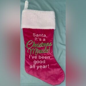 Festive Pink Christmas Stocking